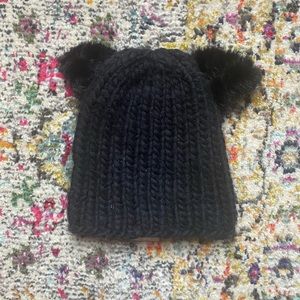 Eugenia Kin Felix Hat - Mink Ears, Chunky Knit